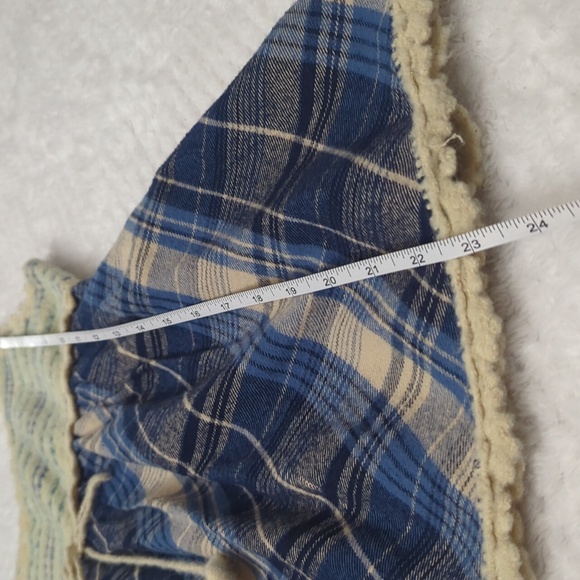 Free People Blue and Cream Plaid Wool Top - Picture 6 of 8